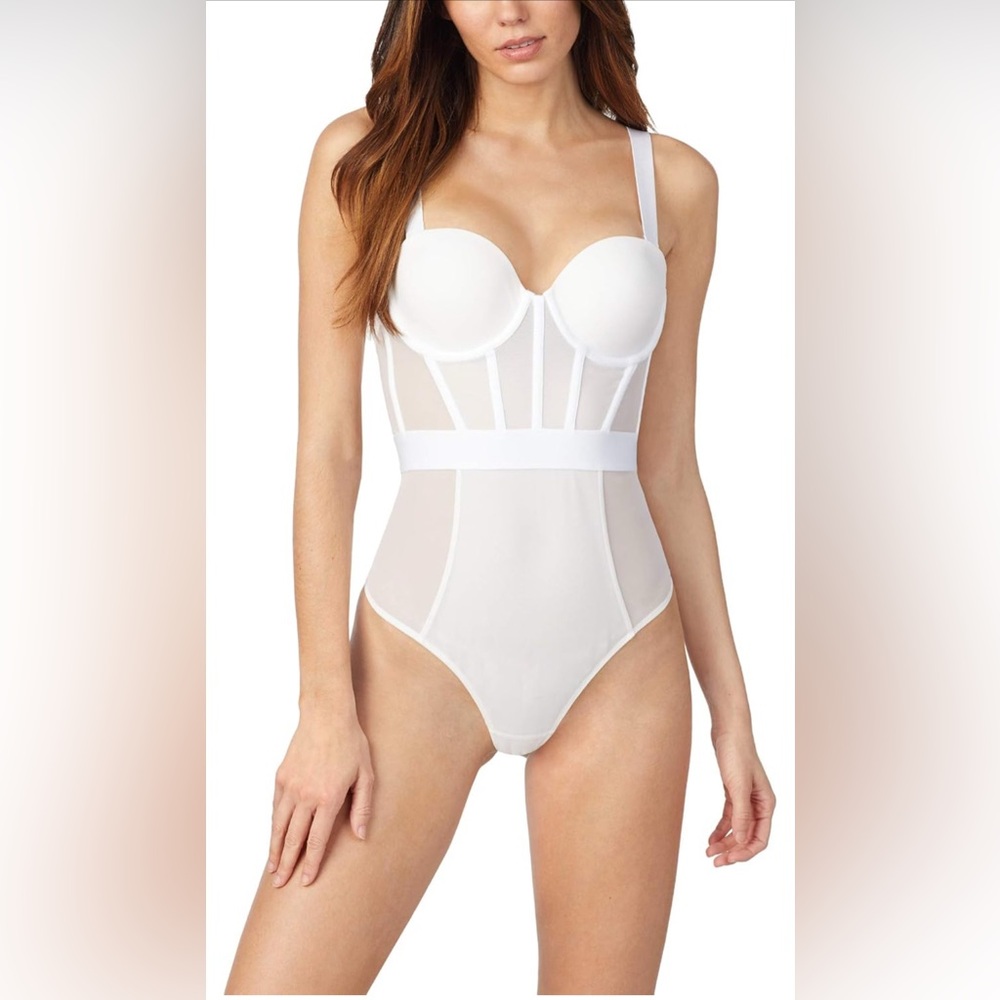 NWOT DKNY womens Sheers Strapless Bodysuit
